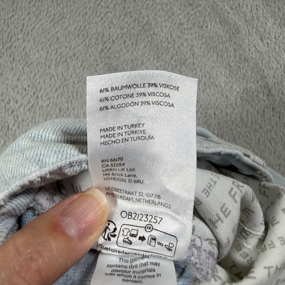 Free People We The Free Westward Demi Jeans Women 25 Light Blue Wide Leg Barrel - Picture 5 of 10